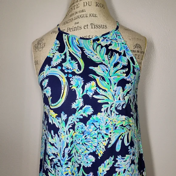 Lilly Pulitzer‎ Margot Swing Dress High Tide Blue Floral Womens Small Beachy - Picture 4 of 14